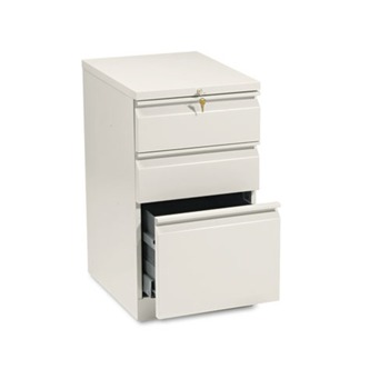 HON 15 in. x 19.88 in. x 28 in. Brigade 3-Drawer Mobile Pedestal with Pencil Tray Insert - Putty