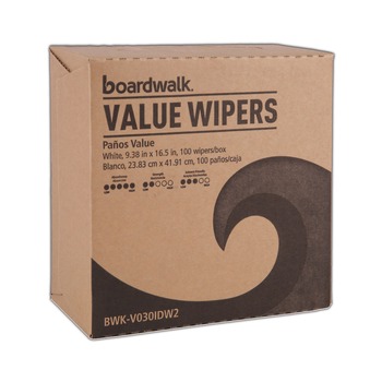 Boardwalk BWK-V030IDW2 9.33 in. x 16.5 in. DRC Wipers - White (100 Dispenser Packs, 9 Dispenser Packs/Carton)