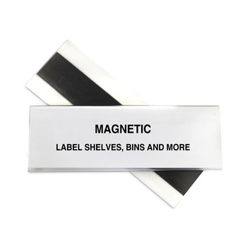 C-Line 2 in. x 6 in. Side Load HOL-DEX Magnetic Shelf/Bin Label Holders - Clear (10/Box)