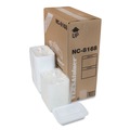 Food Service | Pactiv Corp. NC8168 Newspring VERSAtainer 5 x 7.25 x 2 16 oz Rectangular Plastic Microwavable Containers - White/Clear (150/Carton) image number 1