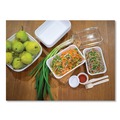 Food Trays, Containers, and Lids | Eco-Products EP-SCRC16LID WorldView 7.5 in. x 5 in. x 1.6 in. Plastic 100 Percent Recycled Content Lid - Clear (400/Carton) image number 2