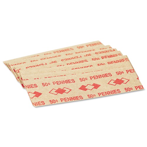 Office Jansan | PM Company 53001 $0.50 Tubular Coin Pop-Open Wrappers (1000/Pack) image number 0