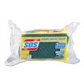 Sponges & Scrubbers | S.O.S. 91029 2.5 in. x 4.5 in. 0.9 in. Thick Heavy Duty Scrubber Sponge - Yellow/Green (24/Carton) image number 2