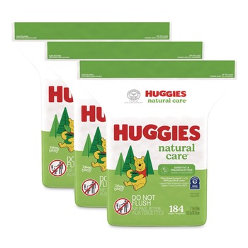 Huggies Natural Care 3.88 in. x 6.6 in. 1-Ply Sensitive Baby Wipes - Unscented White (552/Carton)