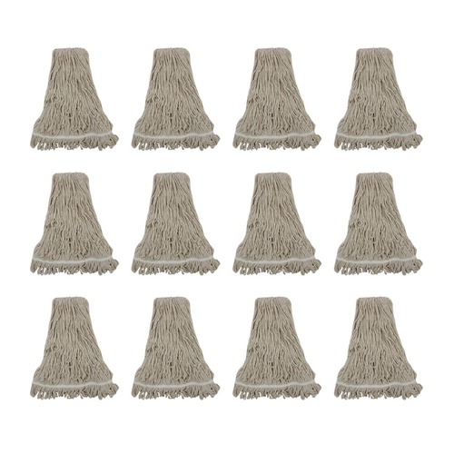 Mops | Boardwalk BWK432C 32 oz. Pro Loop Web/Tailband Premium Standard Mop Head - White (12/Carton) image number 0
