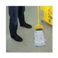 Office Jansan | Boardwalk BWK552 Rayon/Polyester Wide Floor Finish Mop Head - Medium, White/Blue (12/Carton) image number 8