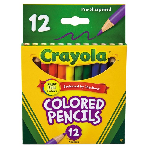 Bulk Savings Pricing 1 | Crayola 684112 3.3 mm 2B Short-Length Colored Pencil Set - Assorted Lead and Barrel Colors (12/Set) image number 0