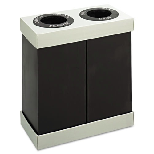 Trash Cans | Safco 9794BL At-Your-Disposal Two 28-Gallon Bin Recycling Center - Black image number 0