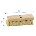 Brooms | Boardwalk BWK3210 10 in. Brush 2 in. White Tampico Bristles Deck Brush Head image number 3