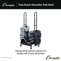 Office Filing Cabinets & Shelves | Champion Sports FBSPR2 24 in. x 30 in. x 69 in. 176 lb Capacity Mobile Two-Stack Shoulder Pad Rack - Black image number 3