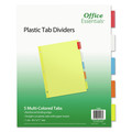 Office Jansan | Office Essentials 11465 11 x 8.5 Plastic Insertable Dividers - Assorted Tabs (5-Pieces/Set) image number 0