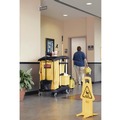  | Rubbermaid Commercial HYGEN FG9T7300BLA 22 in. x 48-1/4 in. x 44 in. Hygen M-Fiber Healthcare Cleaning Cart - Black/Yellow/Silver image number 2