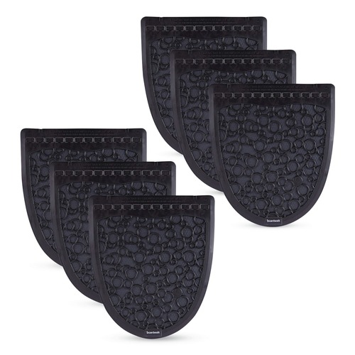 Cleaning & Janitorial Supplies | Boardwalk PSUMP000I006M0021430L1 17.5 in. x 20 in. 2.0 Rubber Urinal Mat - Black (6/Carton) image number 0