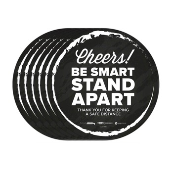 Tabbies BeSafe Messaging 12 in. Floor Decals - Black/White (6/Pack)