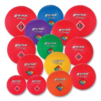 Champion Sports Multi-Size Playground Ball Set - Multi-Color (14/Set)