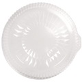Office Jansan | Handi-Foil 4012DL 12 in. Diameter Embossed Plastic Dome Lids Fits 4012/4013 - Clear (25/Carton) image number 1