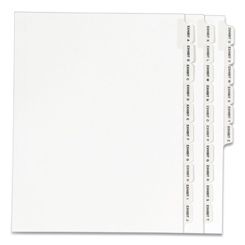 Avery 11 in. x 8.5 in. 26-Tab Exhibit A to Exhibit Z Avery Style Preprinted Legal Exhibit Side Tab Index Dividers - White (1-Set)
