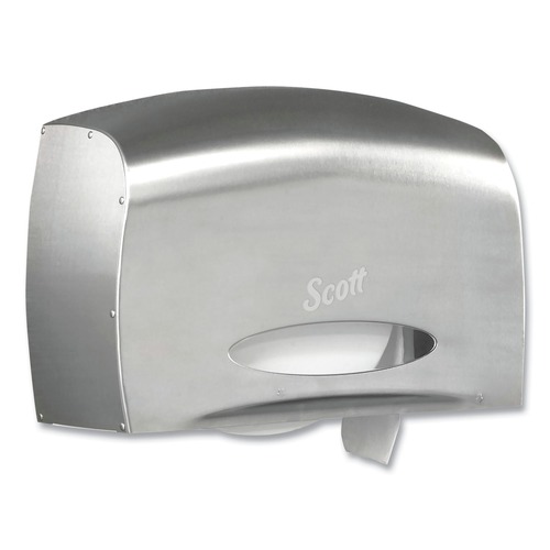 Cleaning & Janitorial Supplies | Scott 09601 14.38 in. x 6 x 9.75 in. EZ Load Pro Coreless Jumbo Roll Tissue Dispenser - Stainless Steel image number 0
