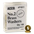 Office Jansan | ACCO A7071511 1.25 in. Diameter No. 2 Washers for Two-Prong Fasteners - Brass (100/Box) image number 1