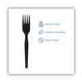 Cutlery | Dixie SSF51 SmartStock Series-O 6.5 in. Mediumweight Plastic Cutlery Forks Refill - Black (40/Pack, 24 Packs/Carton) image number 3