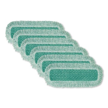 Rubbermaid Commercial 18 in. Microfiber Dust Pad with Fringe - Green (6/Carton)