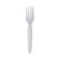 Cutlery | Dixie FH207 Heavyweight Plastic Cutlery Forks - White (1000/Carton) image number 2
