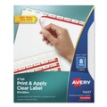 Office Jansan | Avery 11437 Index Maker 11 in. x 8.5 in. 8-Tab Print and Apply Clear Label Dividers - White (5/Pack) image number 0