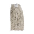 Mops | Boardwalk BWK724CEA 24 oz. Cut-End Lie-Flat Cotton Wet Mop Head - White image number 1