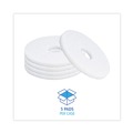 Floor Cleaners | Boardwalk BWK4013WHI 13 in. Diameter Polishing Floor Pads - White (5/Carton) image number 4