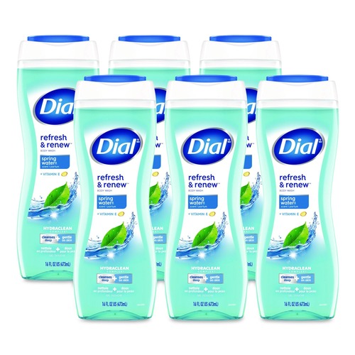 Hand Soaps | Dial 17000 02653 16 oz. Body Wash - Spring Water Scent (6/Carton) image number 0