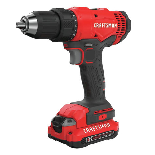 Factory Reconditioned Craftsman Cmcd701c2r 20v Variable Speed Lithium Ion 1 2 In Cordless Drill Driver Kit With 2 1 3 Ah Batteries Cpo Outlets