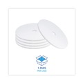 Cleaning & Janitorial Accessories | Boardwalk BWK4024WHI 24 in. Polishing Floor Pads - White (5/Carton) image number 3