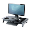 Office Furniture Accessories | Fellowes Mfg Co. 8031001 27 in. x 14 in. x 4 in. to 6.5 in. Office Suites Premium Monitor Riser - Black/Silver image number 2
