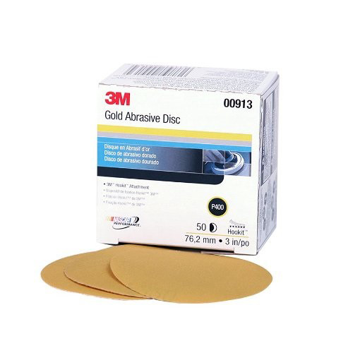 Grinding Sanding Polishing Accessories | 3M 913 Hookit Gold Disc, 3 in., P400A (50-Pack) image number 0