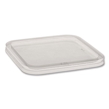 Pactiv Corp. EarthChoice Recycled PET Container Lid, for 6-in Square RPET Containers, 6.25 x 0.39 x 6.25, Clear, Plastic, 360/Carton