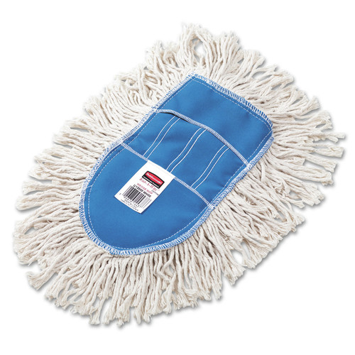 Mops | Rubbermaid FGU13000WH00 Cotton Cut-End Trapper Wedge Dust Mop Head - White image number 0