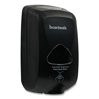 Boardwalk 6 in. x 4.05 in. x 10.58 in. 1200 mL Touch-Free Foam Soap Dispenser - Black