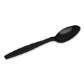 Cutlery | Dixie PTH53C Individually Wrapped Heavyweight Teaspoons - Black (1000/Carton) image number 1