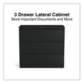  | Alera 25505 42 in. x 18.63 in. x 40.25 in. 3 Legal/Letter/A4/A5 Size Lateral File Drawers - Black image number 4