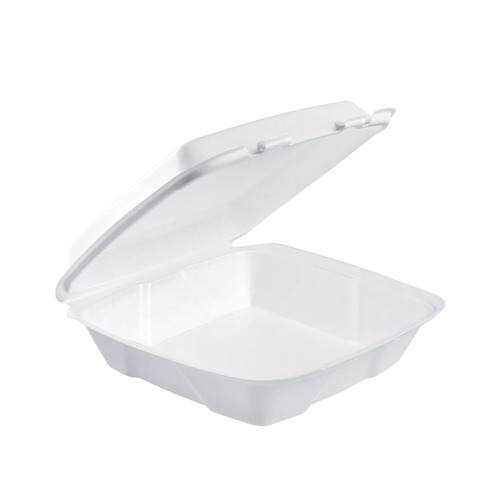 Food Trays, Containers, and Lids | Dart 90HTPF1R 9 in. x 9.4 in. x 3 in. Foam Hinged Performer Perforated Lid Container - White (100/Bag, 2 Bag/Carton) image number 0