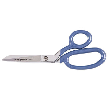 Klein Tools 206LR-P 7 in. Large Bottom Ring Bent Trimmer Scissors with Blue Coating