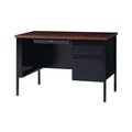 Office Desks & Workstations | Alera 25956 45.5 in. x 24 in. x 29.5 in. Single Pedestal Steel Desk - Mocha/Black/Black Legs image number 1