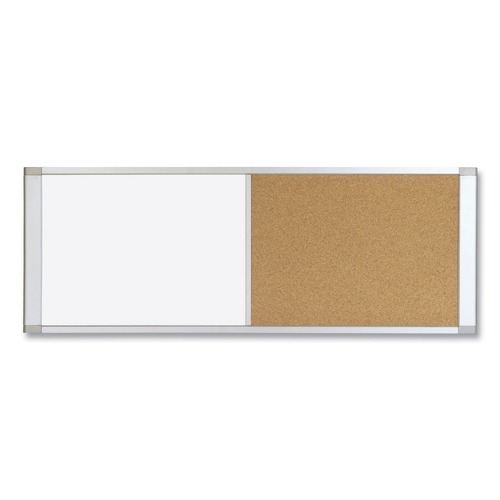 Bulletin Boards | MasterVision XA10003700 36 in. x 18 in. Cubicle Workstation Magnetic Dry Erase/Bulletin Board Combo - Tan/White Surface/Satin Aluminum Frame image number 0