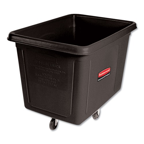 Trash & Waste Bins | Rubbermaid Commercial FG461900BLA 149 gal 600 lb Capacity Plastic Cube Truck - Black image number 0