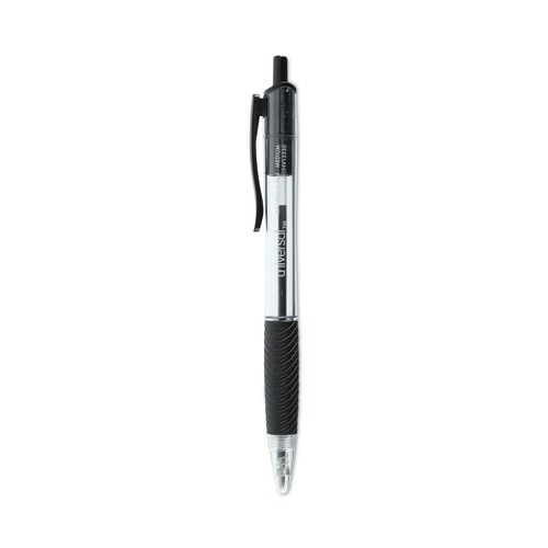 Customer Appreciation Sale - Save up to $60 off | Universal UNV15530 Comfort Grip Retractable Medium 1mm Ballpoint Pens - Black (1 Dozen) image number 0