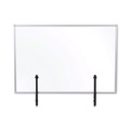 Office Furniture Accessories | MasterVision GL08019101 Protector Series 47.2 in. x 0.16 in. x 35.4 in. Glass Aluminum Desktop Divider - Clear (1/Carton) image number 0