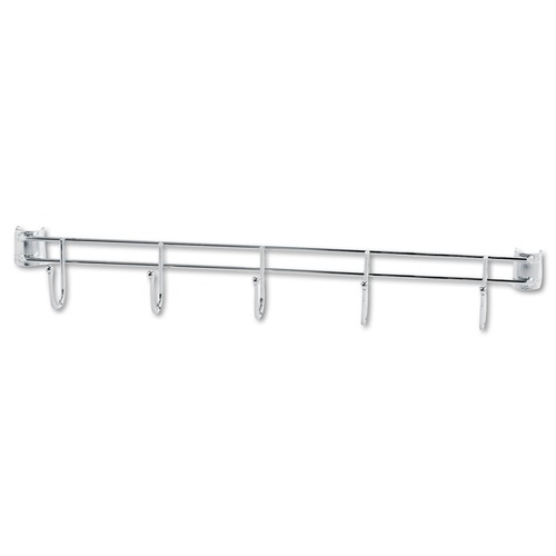 Office Filing Cabinets & Shelves | Alera ALESW59HB424SR 24 in. Deep 5-Hook Bars for Wire Shelving - Silver (2-Piece/Pack) image number 0