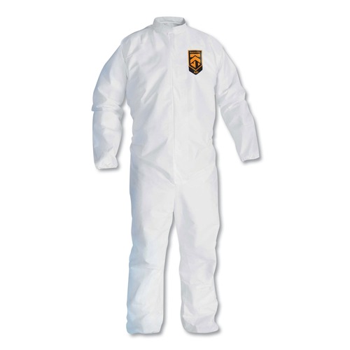 Bib Overalls | Ansell KCC 46004 A30 Elastic-Back Coveralls - Extra Large, White (25/Carton) image number 0
