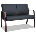  | Alera ALERL2219M Alera Reception Lounge Series Wood Loveseat, 44 7/8 X 26 1/8 X 33 Black/mahogany image number 0