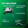 Table Saws | Metabo HPT C10RJSM 15 Amp 10 in. Corded Table Saw with Fold and Roll Stand image number 2
